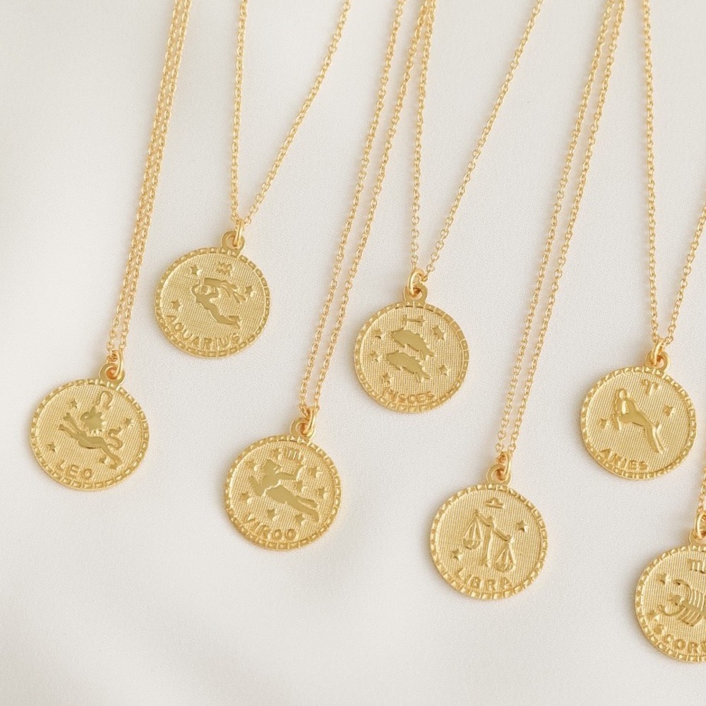 Gemini Zodiac Necklace | 14k Gold Plated - Picture 8 of 9